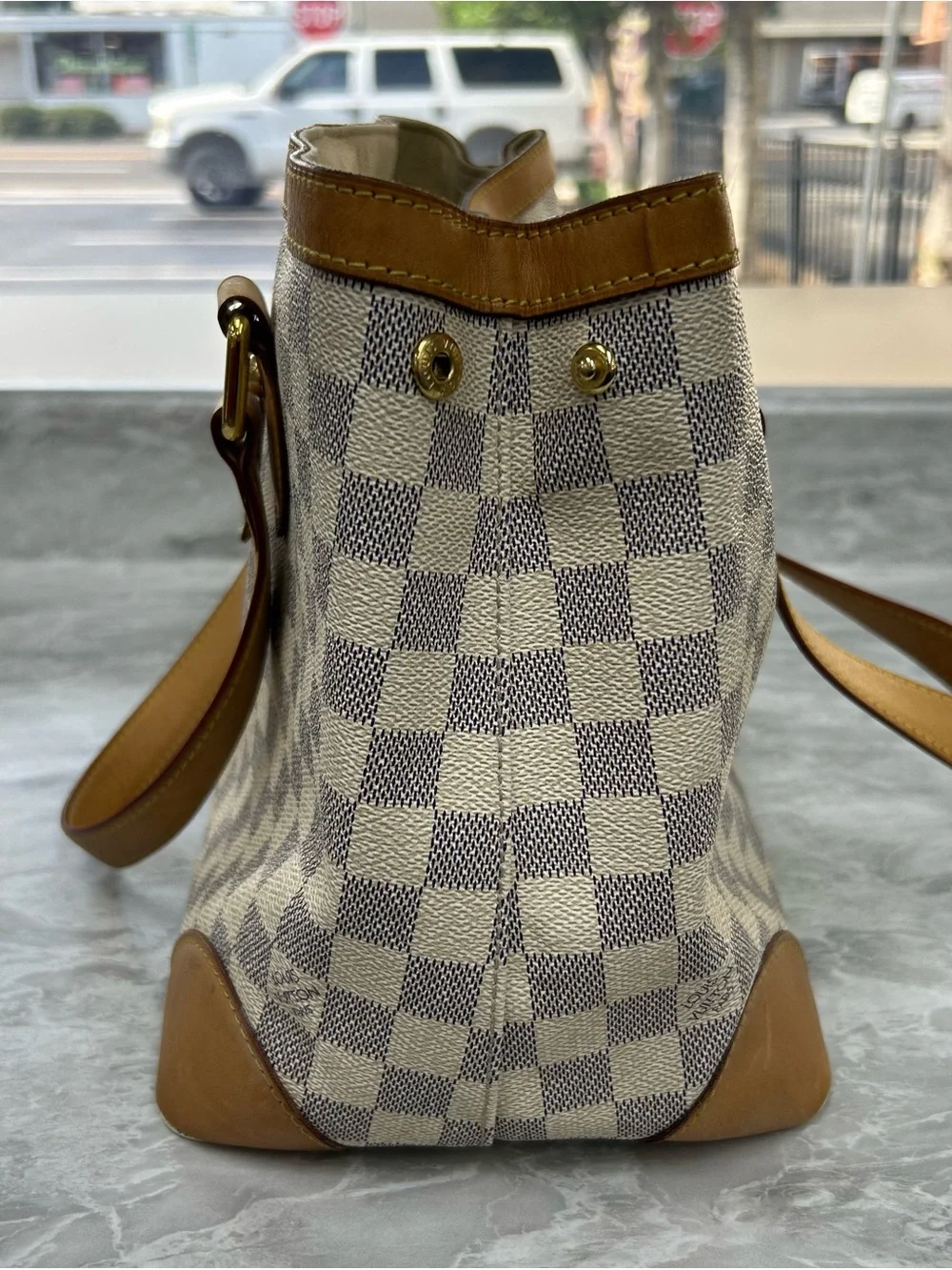 Louis Vuitton Damier Azur Hampstead PM Tote with Entrupy Certificate